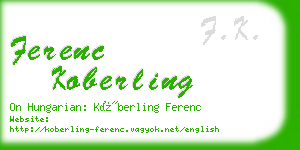 ferenc koberling business card